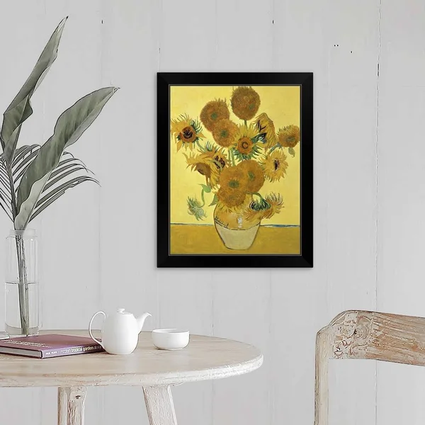 Sunflowers - 1888, Black Framed Wall Art, 16x20, Great Big Canvas