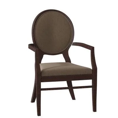 Oakridge Upholstered King Louis Back Arm Chair Fairfield Chair Body Fabric: 3160 Almond, Frame Color: Espresso