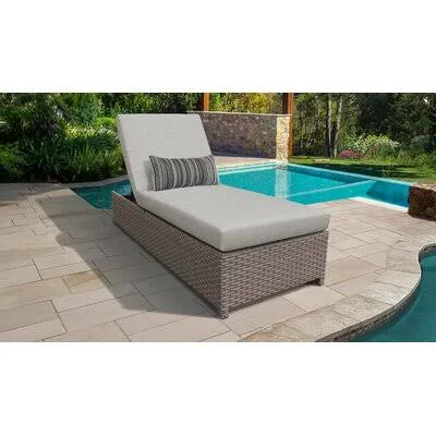Rochford Wheeled Outdoor Wicker Reclining Chaise Lounge with Cushion Sol 72 Outdoor Cushion Color: Ash