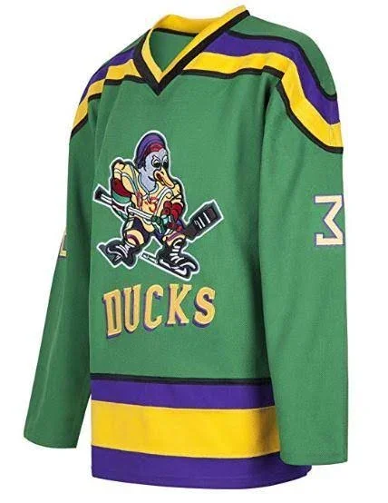 Greg Goldberg #33 Mighty Ducks Hockey Jersey - Hockey S - Green
