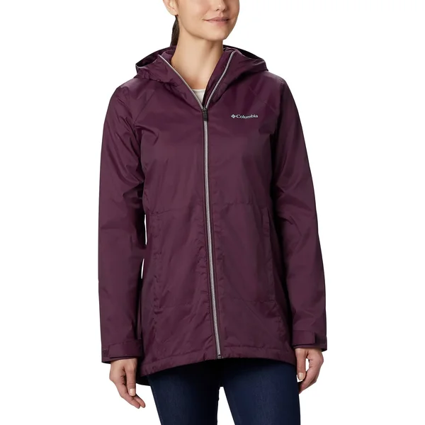 Columbia Women's Switchback Lined Long Rain Jacket, XL, Red