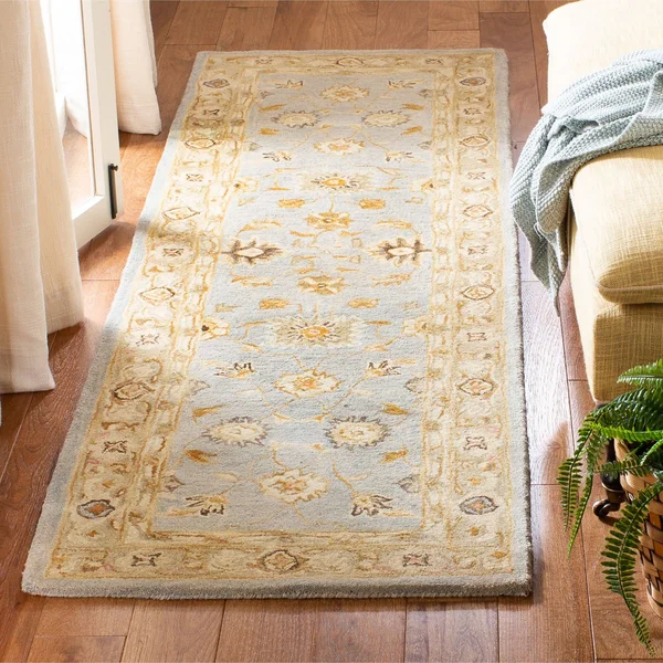 Safavieh AN556B Anatolia Area Rug - Blue, Sage: 6-ft Round