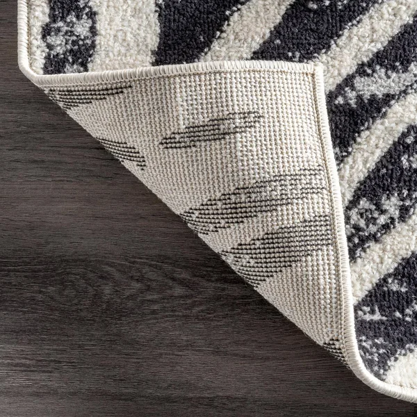 nuLOOM Royal Zebra Stripes Black 8 ft. x 10 ft. Area Rug