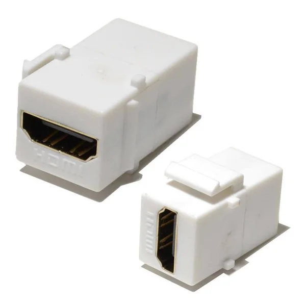 White HDMI Connector Keystone Insert Jack Female to Female Adapter Coupler 50/pk