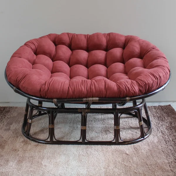 Blazing Needles Oversize Double Papasan Micro Suede Cushion-Java