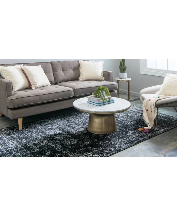Unique Loom Casino Sofia Area Rug - 9& x 12& Black