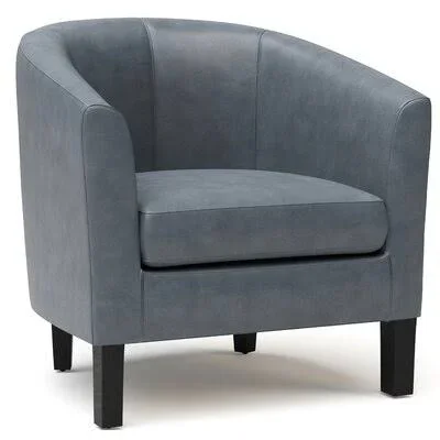 Schwarz Barrel Chair Winston Porter Fabric: Faux Leather Stone Gray