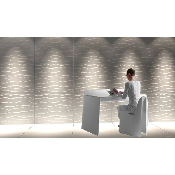 3D Fiber Wall Decor panelling, 32x22x25x22/pc - 12pc - Beach