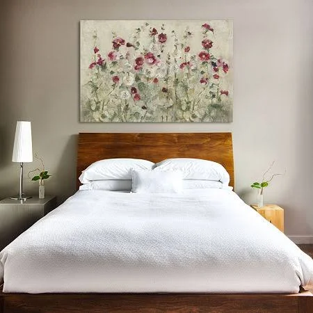 iCanvas Hollyhocks Row Cool by Cheri Blum Canvas Print