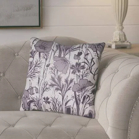 August Grove Teena Floral Throw Pillow, Purple
