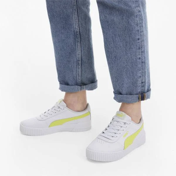 Puma Carina Sneaker - Women's - White/Yellow - Size 9