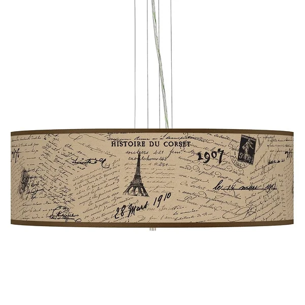Giclee Gallery Letters to Paris Giclee Pendant Chandelier, Brown