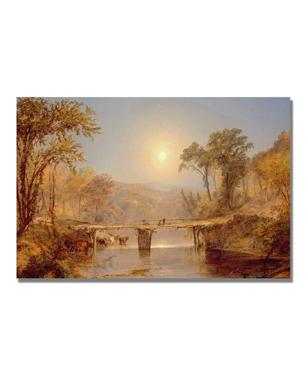 Trademark Fine Art Jasper Cropsey 'Indian Summer on The Delaware' Canvas Art 22x32 Inches