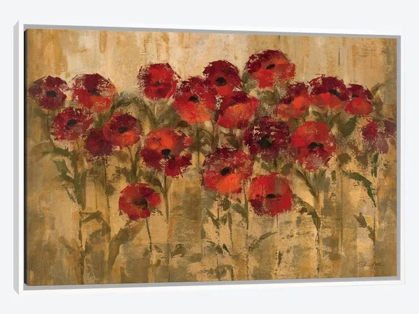 Framed Canvas Art (White Floating Frame) - Sunshine Florals by Silvia Vassileva ( Floral & Botanical > Flowers > Pop