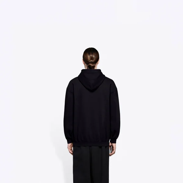 Balenciaga Medium Fit Hoodie - Black - Hoodies