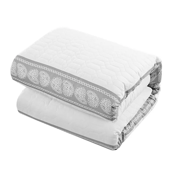 Chic Home Mason 8 Piece Hotel Collection Paisley Comforter Set - Size Queen, White