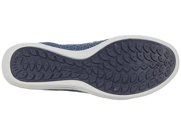 Skechers Women's Newbury St Easily Adored Vegan Slip on Sneaker - Navy