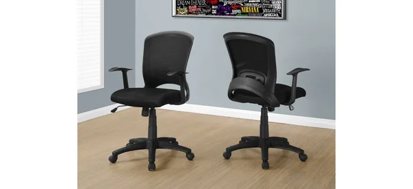 Monarch Specialties Mesh Mid-Back/Multi-Position Office Chair - Black
