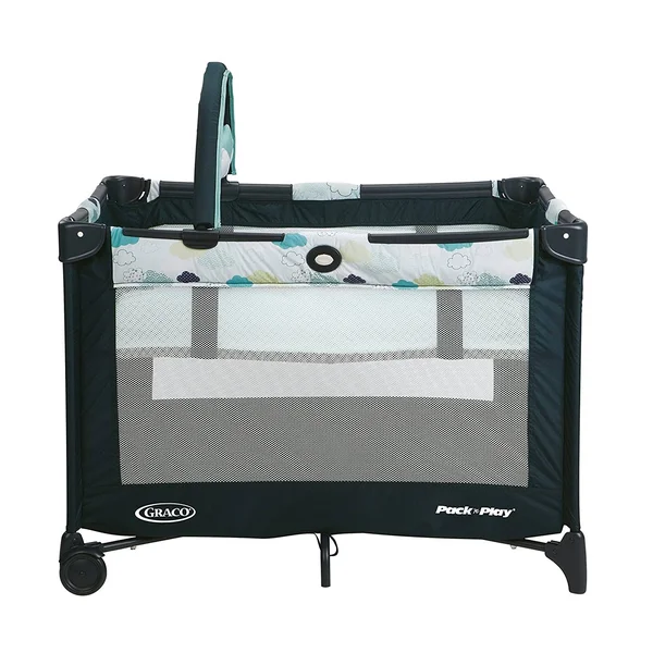 Graco Pack and Play on The Go Playard - Includes Full-Size Infant Bassinet, Push Button Compact Fold, Stratus