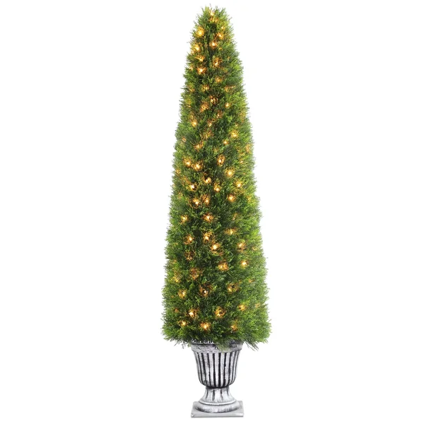 National Tree Pre-Lit Upright Juniper Tree, 72x22 - Green