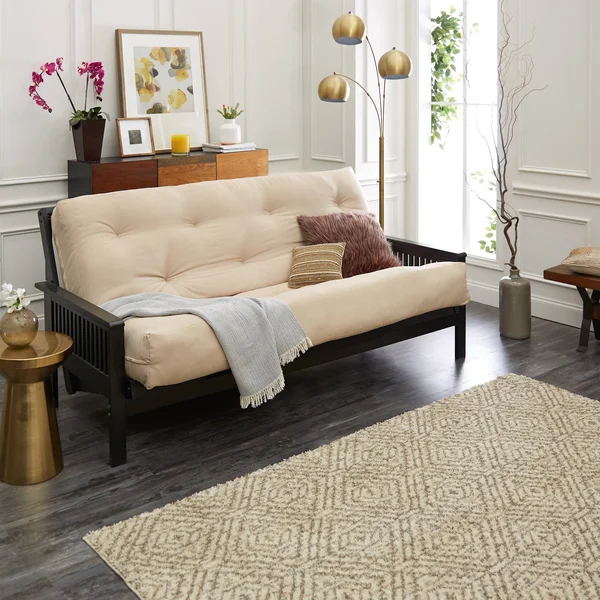 Humble and Haute Queen Size 8-Inch Red Suede Gel Memory Foam Futon Mattress