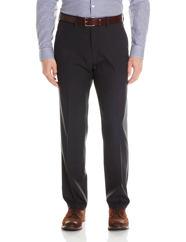 Kenneth Cole Reaction Black Reaction Stretch Gab Modern Fit Flat Front Dress Pants