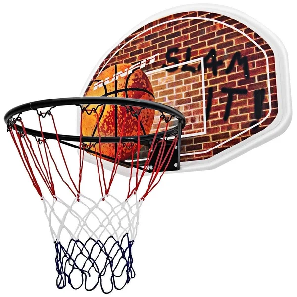 Costway Wall Mounted Fan Backboard with Basketball Hoop and Rim
