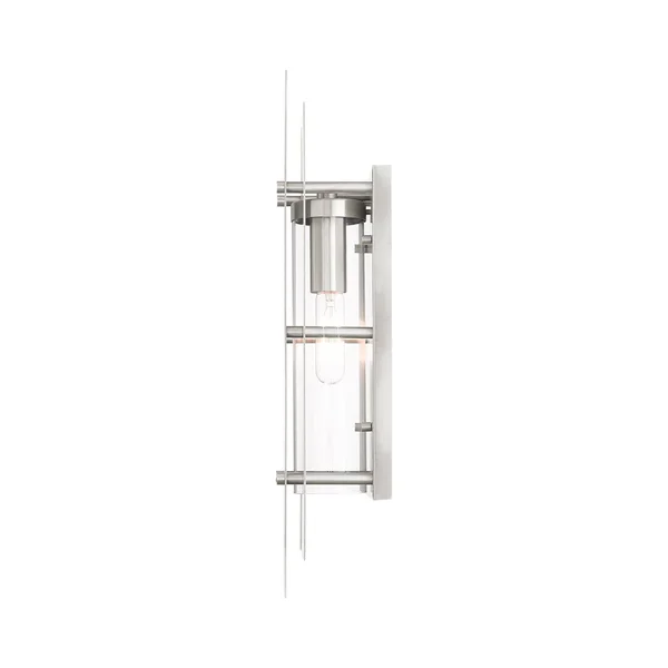 Livex Lighting Utrecht 1 Light Brushed Nickel Outdoor Wall Lantern - 21773-91