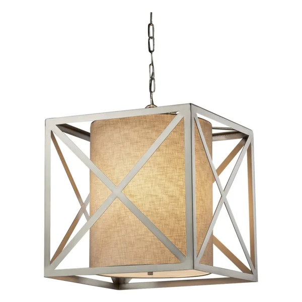 Justice Design Group FAB-9701-CREM-CROM Hexa 18x22 Cube Drum Pendant