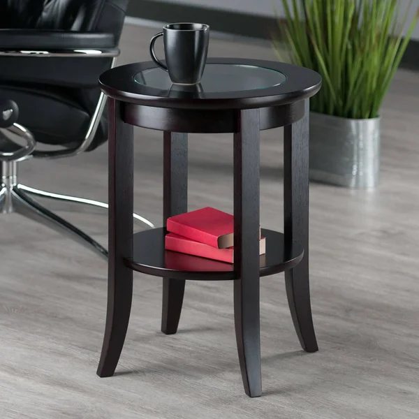 Winsome Genoa Rectangular Coffee Table with Glass Top