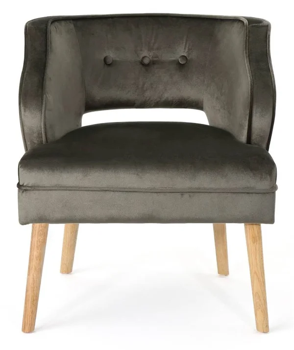 Noble House Mariposa Mid-Century Accent Chair in Gray, ShopLadder
