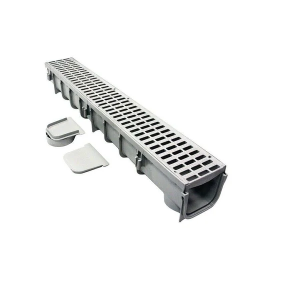 NDS 864g Rectangle Channel Grate Drain Kit, Polyethylene