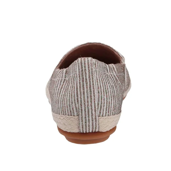 Fitflop Siren Glitter Stripe Espadrille Flat, Stone, 8