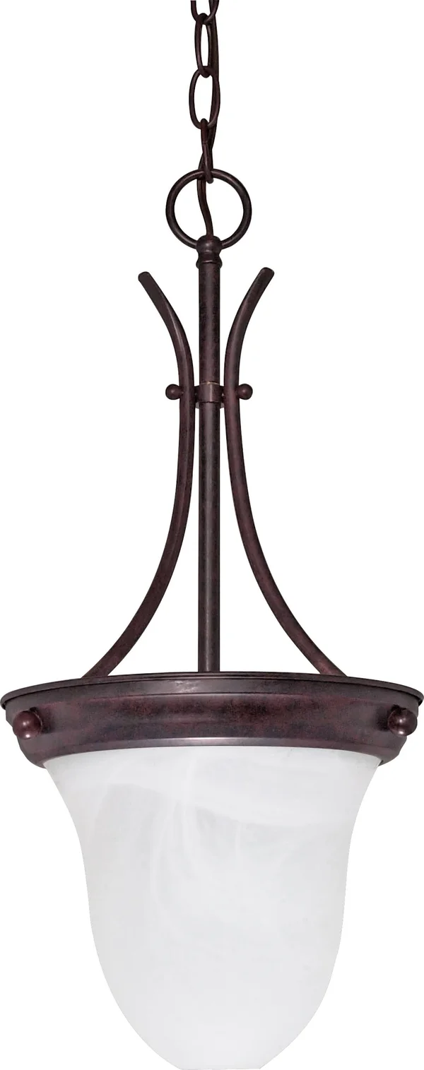 Nuvo Lighting Alabaster Glass Bell Pendant Old Bronze 1 Light