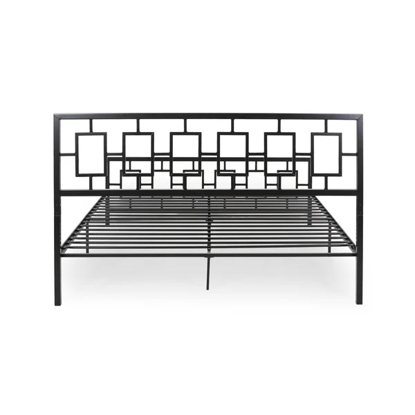 Dawn Modern Iron King Bed Frame - Flat Black
