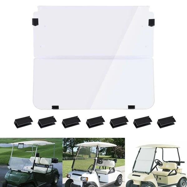 Yescom Folding Acrylic Golf Cart Windshield for Club Car DS 1982-2000 Clear Fold Down