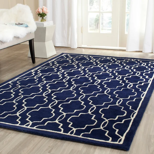 Safavieh Chatham Dark Blue & Ivory 5& x 5& Square Rug