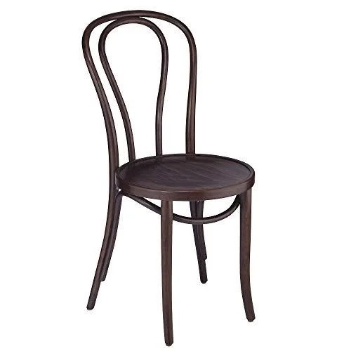 European Bentwood Wood Dining Chairs Walnut, Brown