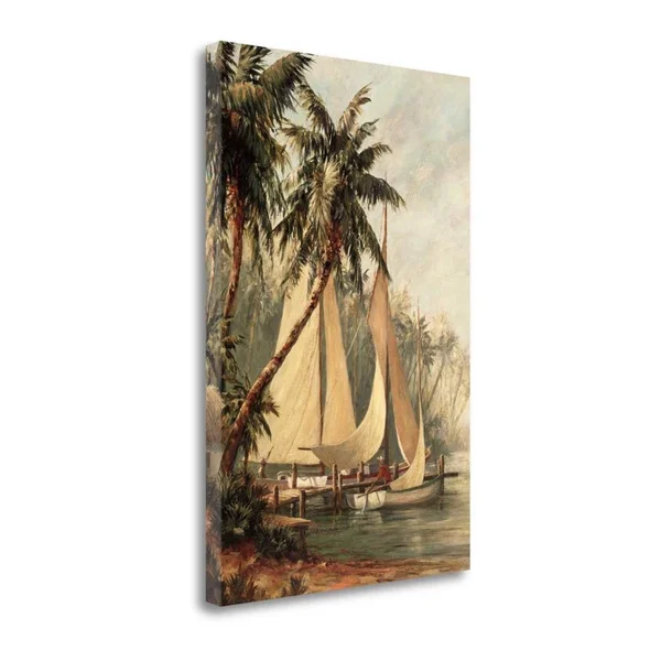 Tangletown Fine Art 'Rum Cay' Print on Wrapped Canvas, Beige