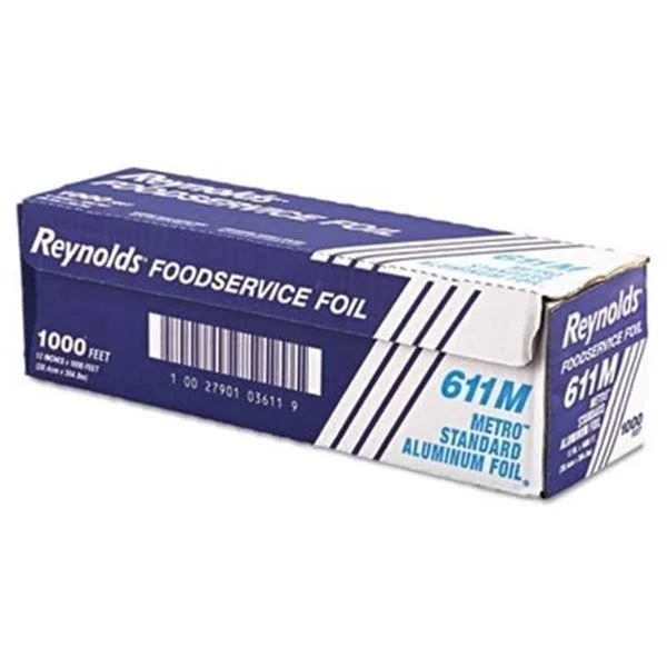 Reynolds Metro Aluminum Foil Roll Lighter Gauge Standard 12x22 x 1000ft Silver