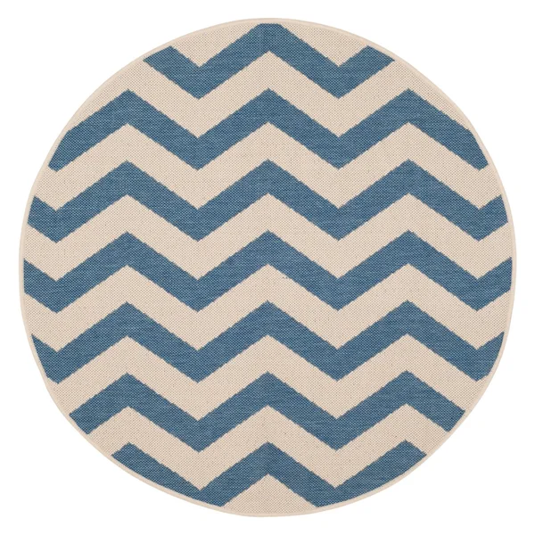 Safavieh Courtyard Indoor/Outdoor Area Rug - Blue/Beige - 6&7x22 x 6&7x22 Round