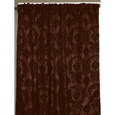 Amboy Damask Room Darkening Rod Pocket Single Curtain Panel Rosdorf Park Curtain Color: Brown - Size per Panel: 56x22 W x 72x22 L
