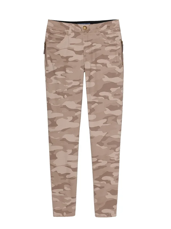 Democracy Women's Stretch Camouflage Absolution Side Zip Jegging Pant 8 - Toffee Camo