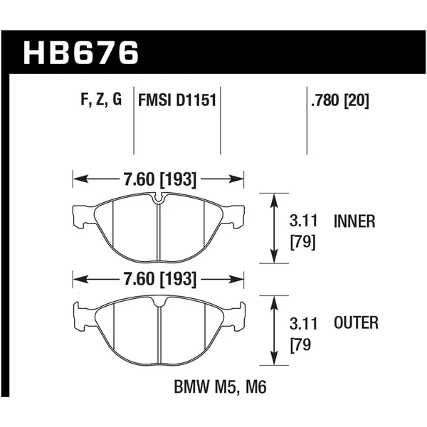 Hawk HB676Z.780 Performance Ceramic Brake Pads