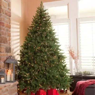 Green Pine Artificial Christmas Tree with Multi-Color Lights The Holiday Aisle Size: 7.5& H