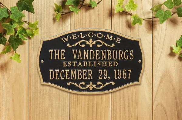 Brookfield Welcome Anniversary Personalized Plaque - Black Gold