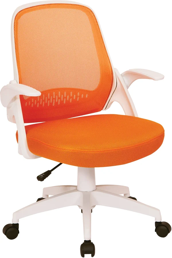 Ave Six Jackson Modern Desk Chair, Orange/White