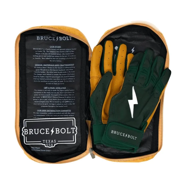 Bruce Bolt Premium Pro Short Cuff Batting Gloves: Green M
