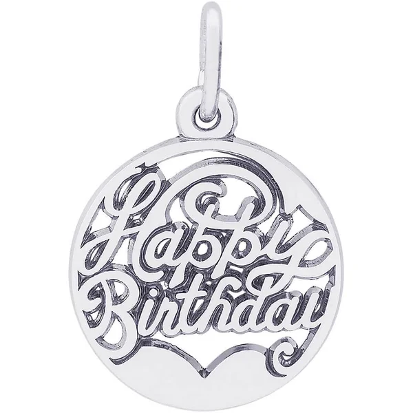 Rembrandt Happy Birthday Charm, 14K White Gold