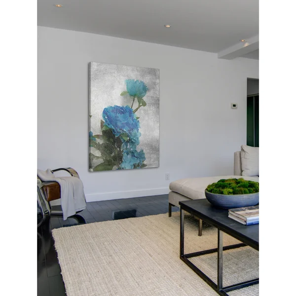 Marmont Hill Midnight Blue 3 Painting Print on Wrapped Canvas, 30x22x45x22